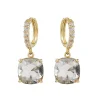 Black Square Crystal Earrings