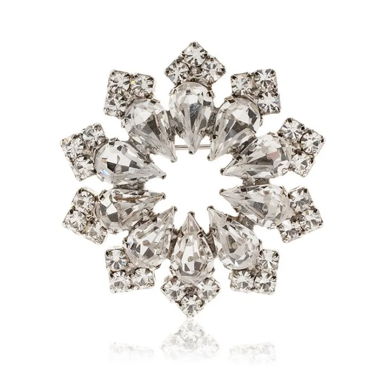 Crystal Decagon Brooch