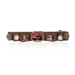 Jewel Encrusted Dark Mauve Hairclip