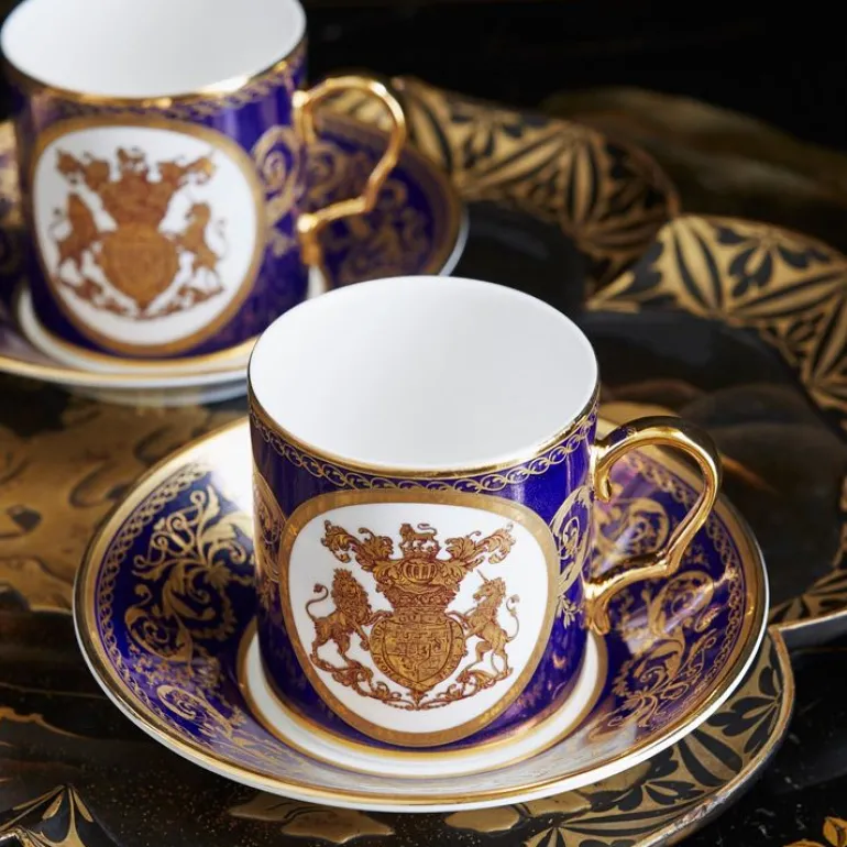 Lustre Cobalt Coffee Cup And Saucer Set