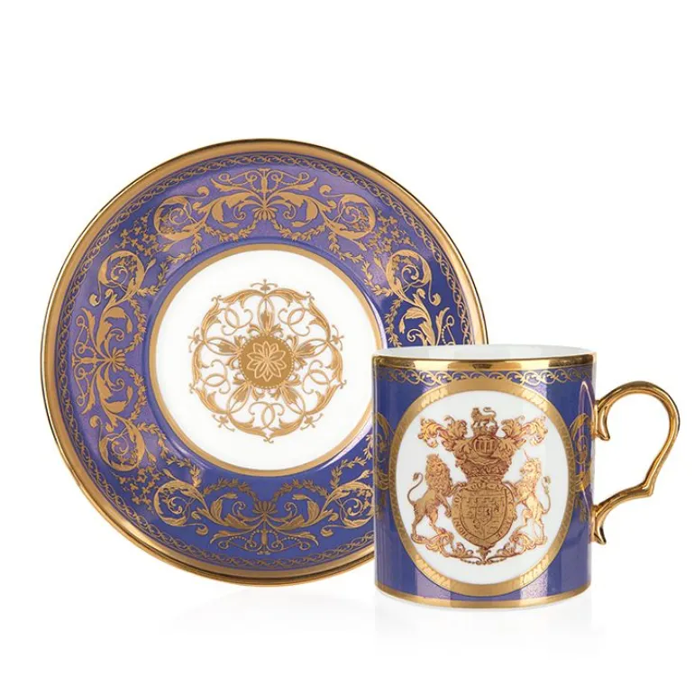 Special Edition Lustre Purple And Blue Coffee Cup And Saucer