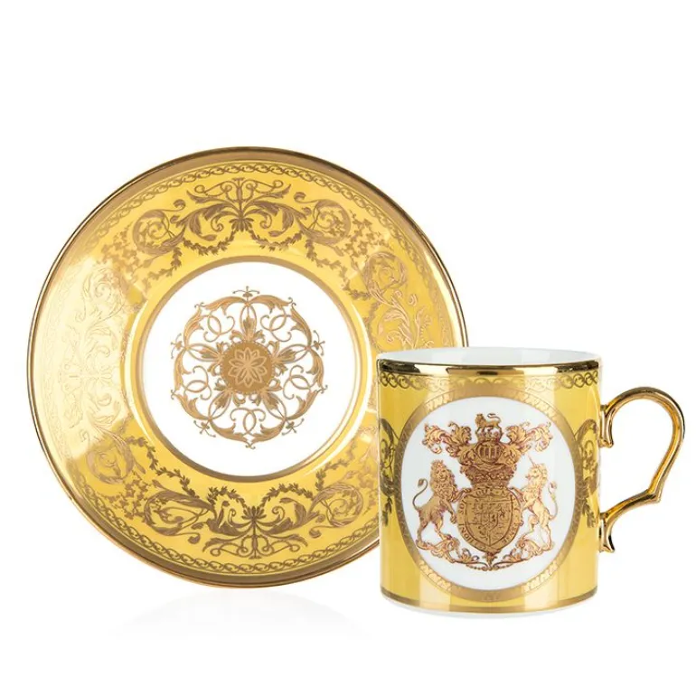 Special Edition Lustre Turquoise And Yellow Coffee Cup And Saucer