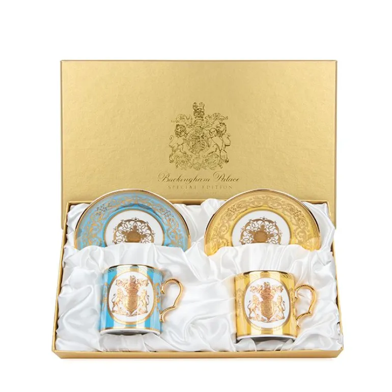 Special Edition Lustre Turquoise And Yellow Coffee Cup And Saucer