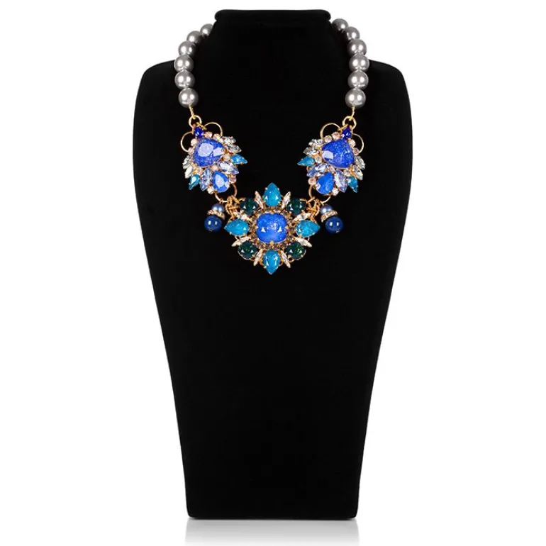 Vicki Sarge Blue And Grey Pearl Necklace