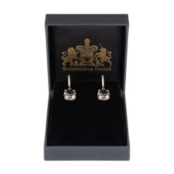 White Square Crystal Earrings