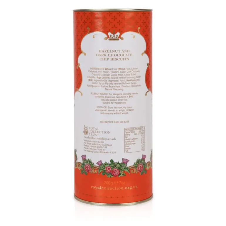 Windsor Castle Hazelnut And Chocolate Chip Biscuit Tube